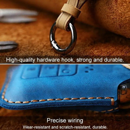 Cowhide Leather Key Protective Case for Honda Vehicles