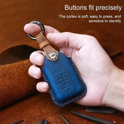 Cowhide Leather Key Protective Case for Honda Vehicles