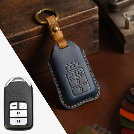 Cowhide Leather Key Protective Case for Honda Vehicles