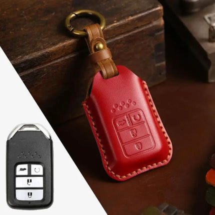 Cowhide Leather Key Protective Case for Honda Vehicles
