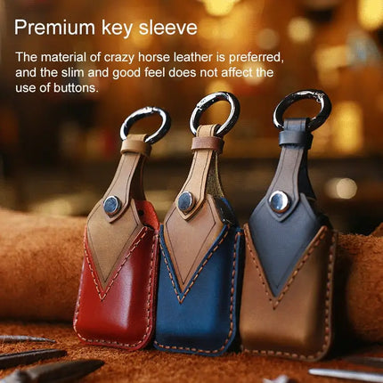 Cowhide Leather Key Protective Case for Honda Vehicles
