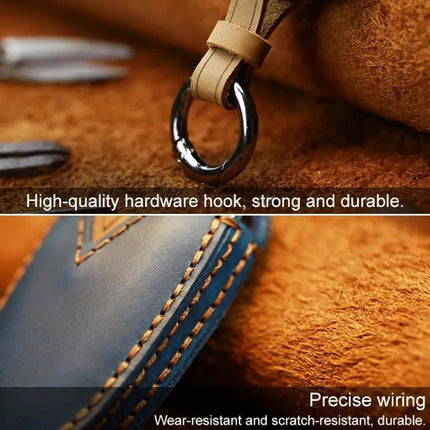 Peugeot Cowhide Leather Key Case for Car Protection