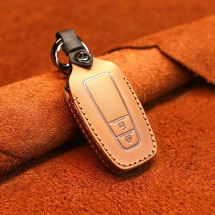 Cowhide Leather Key Protector for Toyota Cars, Two-Key Version - genuine leather protector for Toyota two-key set