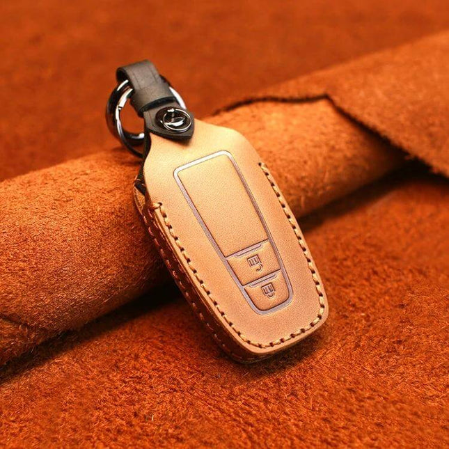 Cowhide Leather Key Protector for Toyota Cars, Two-Key Version - genuine leather protector for Toyota two-key set