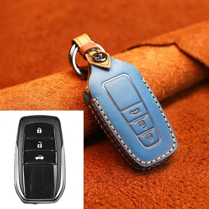 Cowhide Leather Protective Cover for Toyota Car Keys, Three Keys