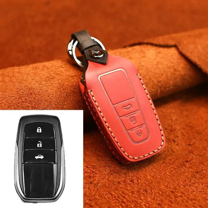 Cowhide Leather Protective Cover for Toyota Car Keys, Three Keys