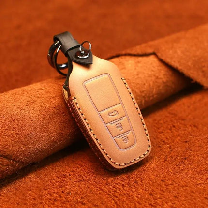 Cowhide Leather Protective Cover for Toyota Car Keys, Three Keys