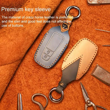 Cowhide Leather Protective Cover for Toyota Car Keys, Three Keys