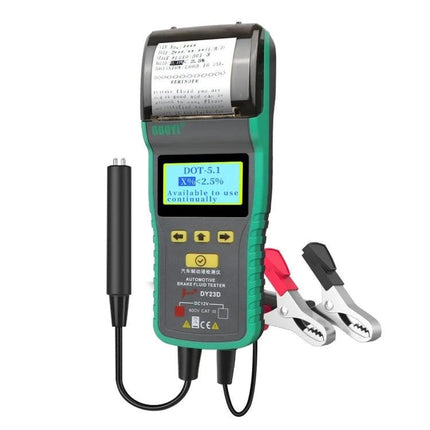 DUOYI Brake Fluid Tester for Everyday Vehicle Maintenance - handheld tester with printer and clamps for checking brake fluid water content