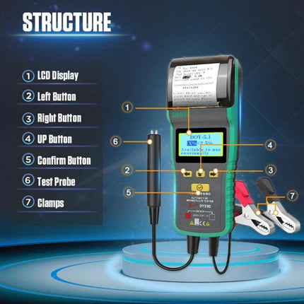 DUOYI Brake Fluid Tester for Everyday Vehicle Maintenance showing LCD, buttons, test probe and clamps for monitoring brake fluid water content
