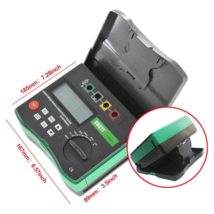DUOYI Ground Resistance Tester for Home Electrical Safety Checks handheld unit with display and probe ports for measuring earth resistance