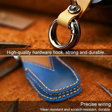 Cowhide Leather Key Cover for Mercedes-Benz E-Class Vehicles