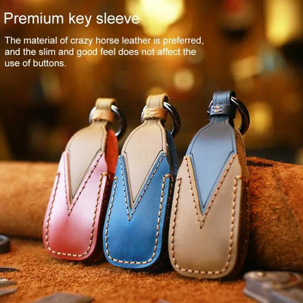 Cowhide Leather Key Cover for Mercedes-Benz E-Class Vehicles