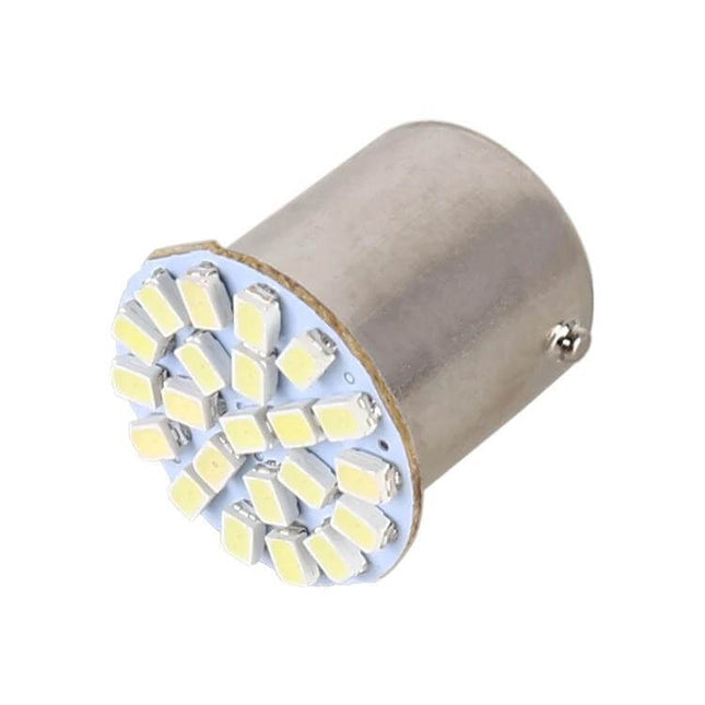 1156 Socket Car Turn Signal LED Bulbs, Universal Fit Pack Of 10 single LED bulb close-up showing multi-LED board and 1156 socket for replacement