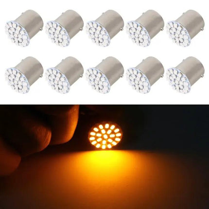 1156 Socket Car Turn Signal LED Bulbs, Universal Fit Pack Of 10 | Syndmart