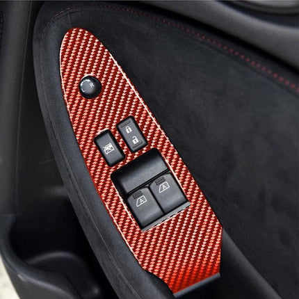 Nissan 370Z Carbon Fiber Decorative Right Drive Door Sticker red carbon fiber panel on right door controls