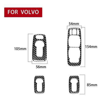 Carbon Fiber 4-in-1 Door Sticker for Volvo XC90 Right Drive - carbon fiber door sticker set with dimensions for 2003-2014 right-hand drive models