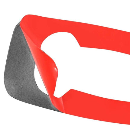 Carbon Fiber Decorative Sticker for Volvo XC90 2008-2014 Left Drive - close-up peeled red-backed carbon fiber trim adhesive