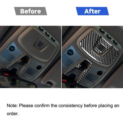 Carbon Fiber Car Interior Decorative Sticker for Volvo XC90 2003-2014 showing before and after dashboard trim upgrade