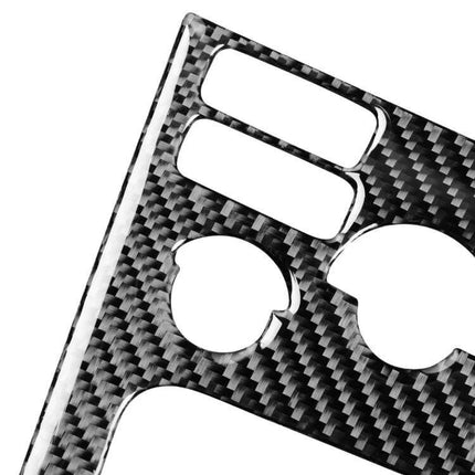 Carbon Fiber Decorative Control Panel Set for Volvo XC90 shown close-up of glossy black carbon fiber trim with cutouts for controls
