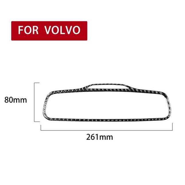 Carbon Fiber Decorative Sticker for Volvo XC90 Rearview Mirrors - 261mm x 80mm carbon fiber mirror trim for 2003-2014 models