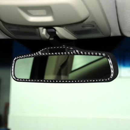 Carbon Fiber Decorative Sticker for Volvo XC90 Rearview Mirrors installed on interior rearview mirror, carbon fiber look trim for 2003-2014 models