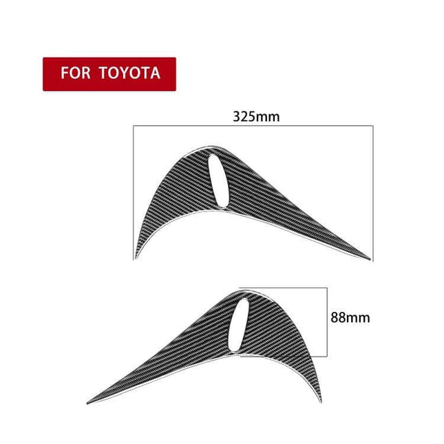 Carbon Fiber Decorative Stickers for Car Back Lamps, Set of Two - carbon fiber curved decals for Toyota rear lamps 325mm x 88mm