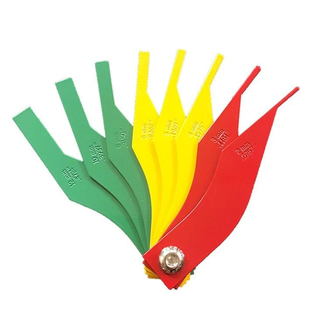 Car Brake Pad Thickness Ruler Portable Tool For Easy Checks - portable color-coded plastic thickness gauges for quick brake pad wear measurements
