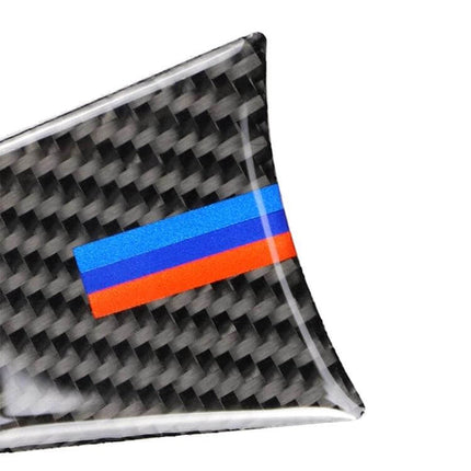 Carbon Fiber Decorative Steering Wheel Sticker for BMW Z4 Models - close-up carbon fiber texture with M stripe accent