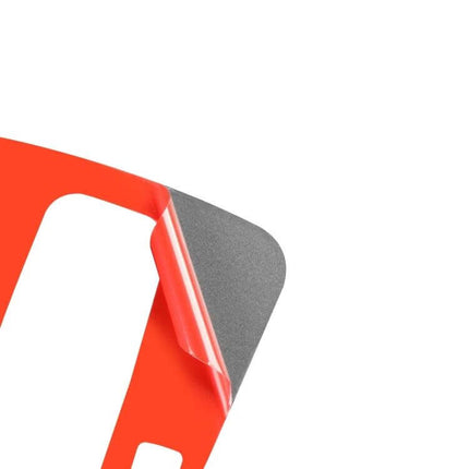 Carbon Fiber Gear Indicator Frame Sticker for Honda CRV Right Drive in carbon fiber texture showing peel-back adhesive corner