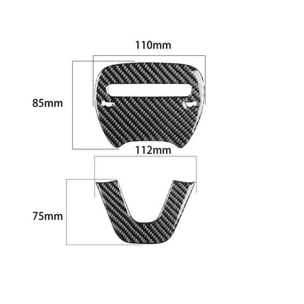 Carbon Fiber Decorative Stickers for Dodge Challenger Steering Wheel — carbon fiber steering wheel trim pieces with measurements 110x85mm and 112x75mm