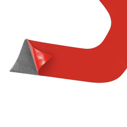 Carbon Fiber Decorative Stickers for Dodge Challenger Steering Wheel red adhesive backing peel showing corner