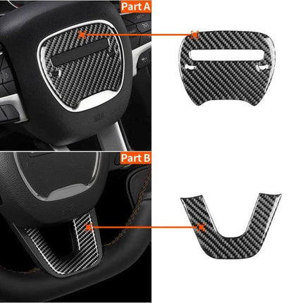 Carbon Fiber Decorative Stickers for Dodge Challenger Steering Wheel - carbon fiber steering wheel trim set, easy interior upgrade