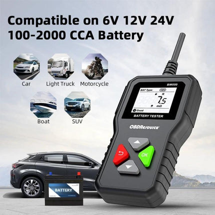 Battery Tester for Routine Vehicle and Home Maintenance - handheld 5-35V digital battery tester for cars, trucks, motorcycles, SUVs and boats