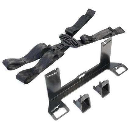 Universal ISOFIX Bracket for Child Safety Seat Installation in Cars showing metal bracket with straps and adapters for secure quick fit