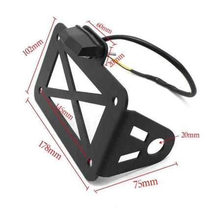 American Cruise Retro Motorcycle License Plate Holder with Light metal retro motorcycle plate holder with integrated tail light