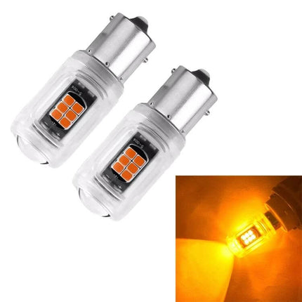 Two Pack Car LED Turn Signal Lights Red White Yellow - dual replacement 12V LED bulbs with heat-dissipating epoxy housing and constant-current driver
