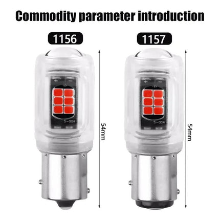 Two Pack Car LED Turn Signal Lights Red White Yellow