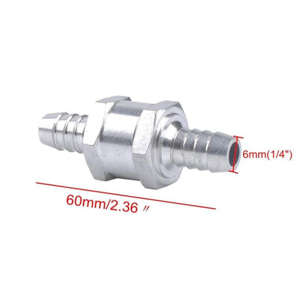 Car 6mm Aluminium Fuel Check Valve One Way For Fuel Lines compact 6mm inline aluminium one-way fuel valve for carburettor and low-pressure systems