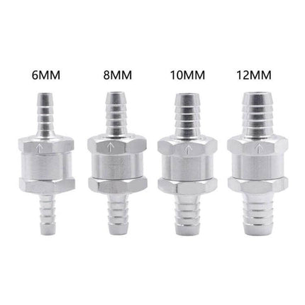 Car 6mm Aluminium Fuel Check Valve One Way For Fuel Lines - inline aluminum one-way valve for 6mm fuel hose, prevents backflow, corrosion-resistant