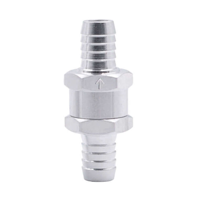 Aluminium Alloy 12mm One-Way Fuel Check Valve for Vehicles - silver aluminum 12mm fuel non-return valve for carburettor and low pressure systems