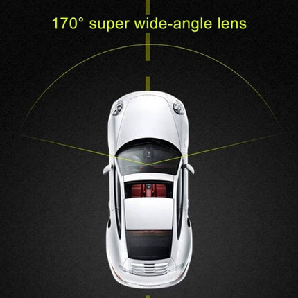 Dual Camera Car Dash Cam with Infrared Night Vision Recording showing 170° super wide-angle coverage over a car for night and low-light driving