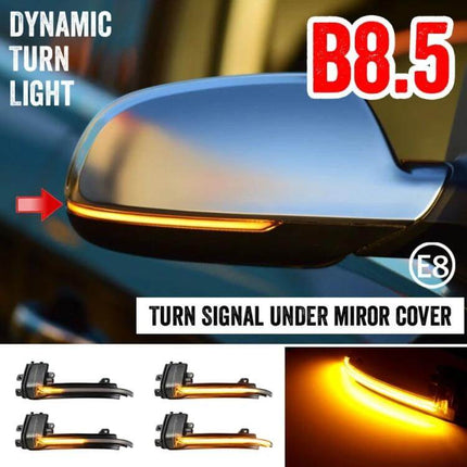 Dynamic LED Turn Signal Light For Audi Rearview Mirror Flasher - plug-and-play amber scrolling turn signal under mirror cover
