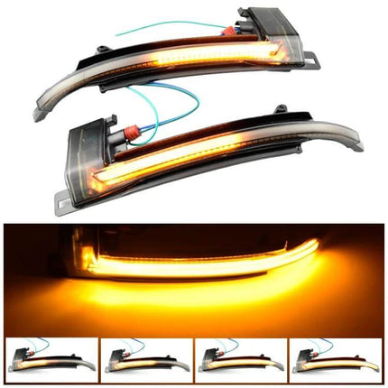 Dynamic LED Turn Signal Light For Audi A4 Rearview Mirror - plug-and-play amber dynamic scroll LED mirror indicators