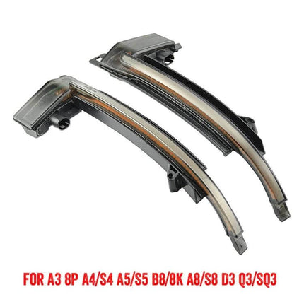 Dynamic LED Turn Signal Light For Audi A4 Rearview Mirror - plug-and-play dynamic scroll amber LED pair for Audi A3 A4 S4 A5 S5 B8 A8 Q3