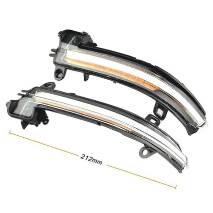 BMW 3 Series F20 Dynamic LED Mirror Turn Signal Light Transparent - pair, 212mm plug-and-play dynamic scrolling indicators for side mirrors