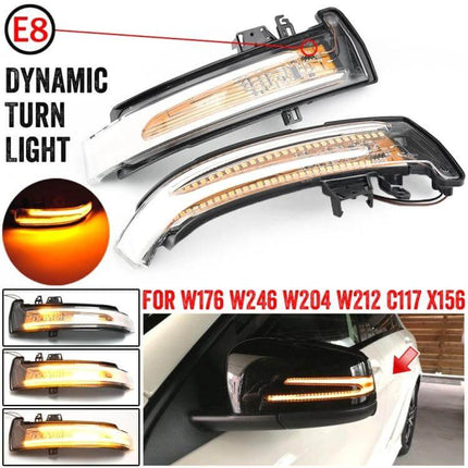 Mercedes-Benz A Class Mirror Dynamic LED Turn Signal Light - plug-and-play dynamic scrolling amber indicator for W176 W246 W204 W212 C117 X156