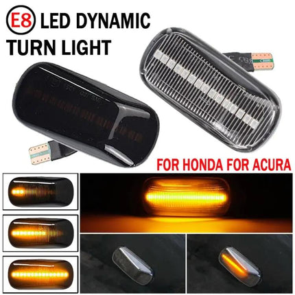 Dynamic LED Fender Side Light For Honda Civic Transparent Black