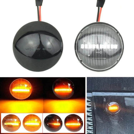 Range Rover Dynamic LED Fender Side Lights Set Pair - plug-and-play dynamic scrolling amber turn signal kit for Range Rover L322 2002-2012
