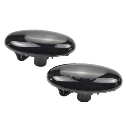 Mazda 2 DY Dynamic LED Fender Side Light Pair Transparent Black - plug-and-play pair for improved turn signal visibility